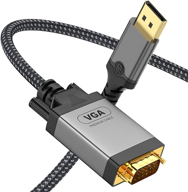 DisplayPort to VGA Adapter Cable 6 6ft Male to Female 1080P Video Streaming Cord - Image 3